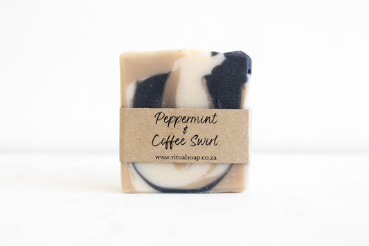 Peppermint & Coffee Swirl ~ Natural Soap Bar